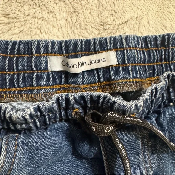 Calvin Klein Boys' Slim Straight Stretch Drawstring Denim Jeans Sz 8 - Picture 4 of 8